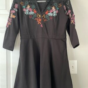 Embroidered Black Kids Dress